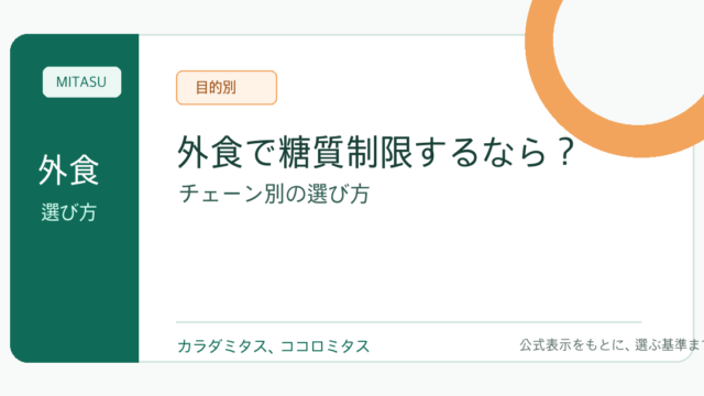外食 糖質制限メニューの選び方 チェーン別おすすめと注文の工夫まとめの参考写真