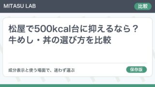 松屋で500kcal台に抑えるなら？牛めし・丼の選び方を比較