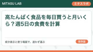 高たんぱく食品を毎日買うと月いくら？週5日の食費を計算