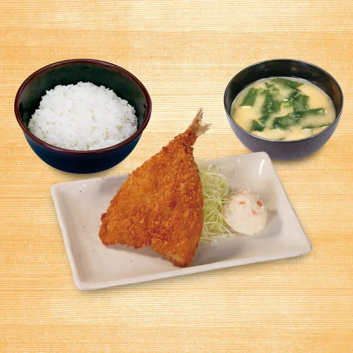 得朝アジフライ（1枚）定食（小鉢なし）